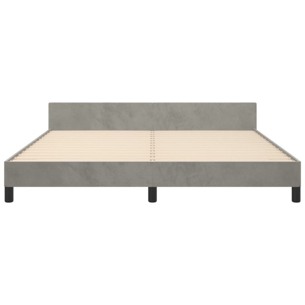 Estructura de cama con cabecero terciopelo gris claro 180x200cm