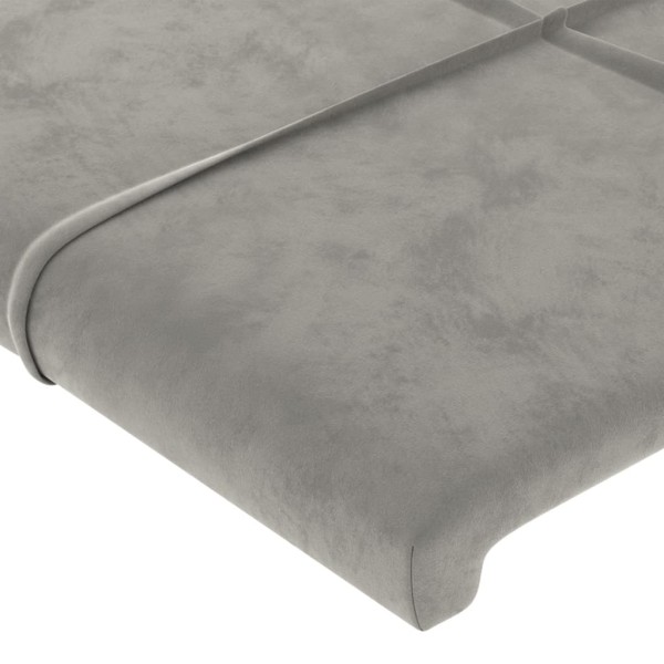 Estructura de cama con cabecero terciopelo gris claro 180x200cm