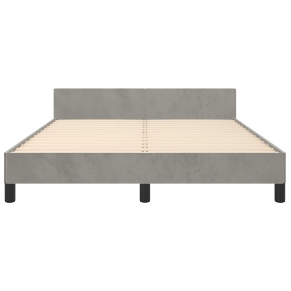 Estructura de cama con cabecero terciopelo gris claro 140x190cm