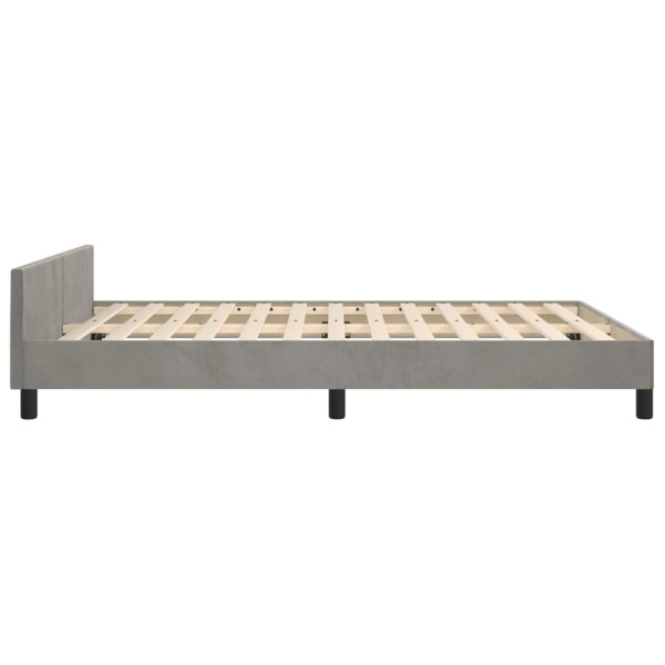 Estructura de cama con cabecero terciopelo gris claro 140x190cm