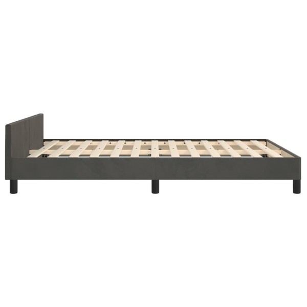 Estructura cama con cabecero terciopelo gris oscuro 140x190 cm