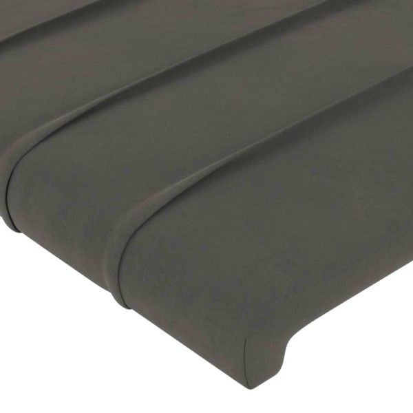 Estructura cama con cabecero terciopelo gris oscuro 140x190 cm