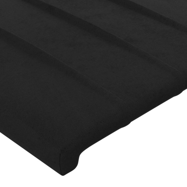 Estructura de cama con cabecero de terciopelo negro 80x200 cm