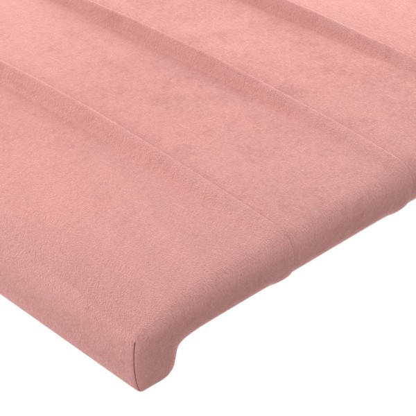 Estructura de cama con cabecero de terciopelo rosa 200x200 cm