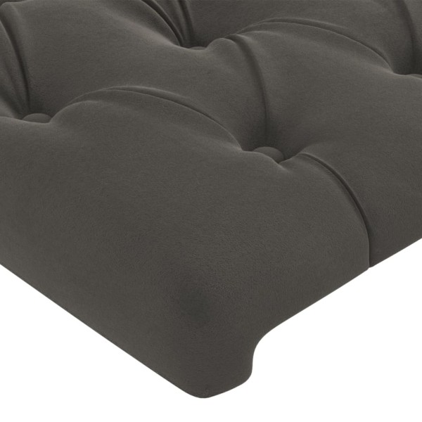 Estructura cama con cabecero terciopelo gris oscuro 100x200 cm