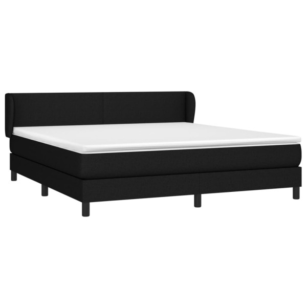 Cama box spring con colchón tela negro 180x200 cm