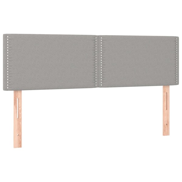 Cama box spring con colchón tela gris claro 140x190 cm