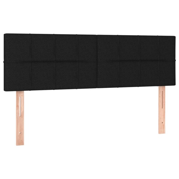 Cama box spring con colchón tela negro 140x200 cm