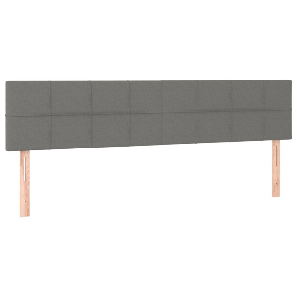 Cama box spring con colchón tela gris oscuro 200x200 cm