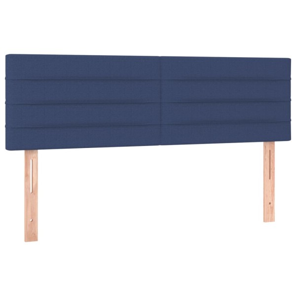 Cama box spring con colchón tela azul 140x190 cm