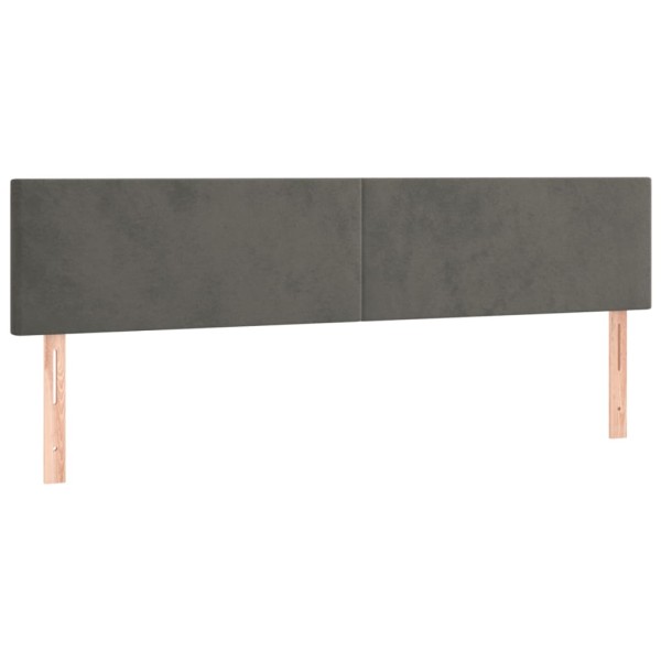 Cama box spring con colchón terciopelo gris oscuro 200x200 cm