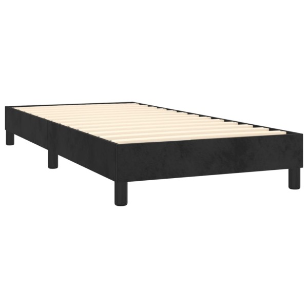 Cama box spring con colchón terciopelo negro 80x200 cm