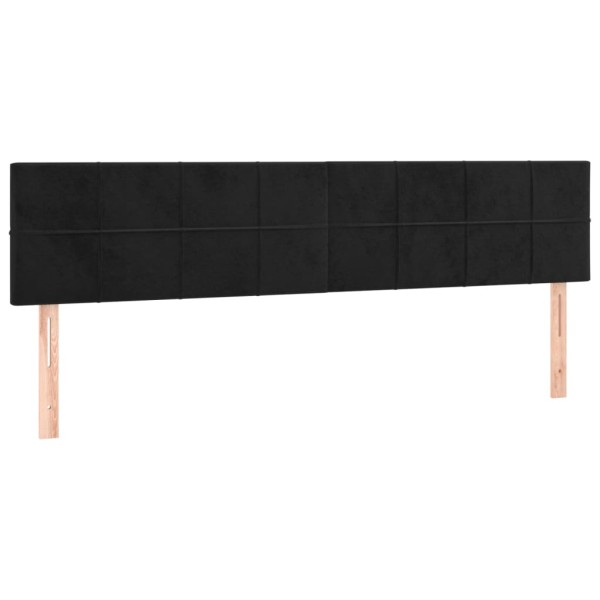 Cama box spring con colchón terciopelo negro 200x200 cm