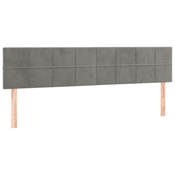 Cama box spring con colchón terciopelo gris claro 200x200 cm