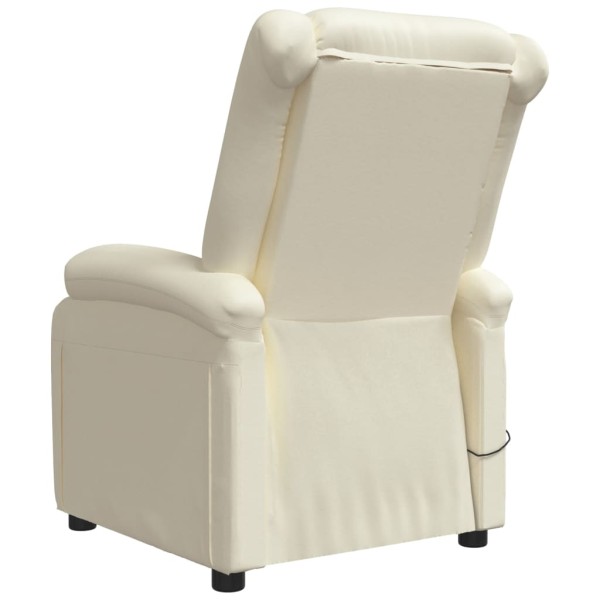 Sillón de masaje eléctrico cuero sintético blanco