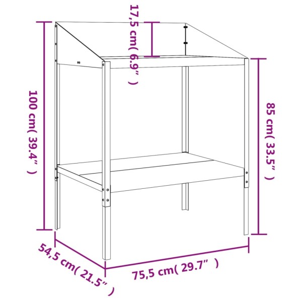 Soporte de plantas acero galvanizado antracita 75,5x54,5x100 cm