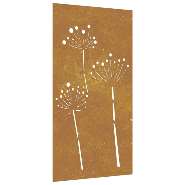 Adorno de pared de jardín acero corten diseño flores 105x55 cm