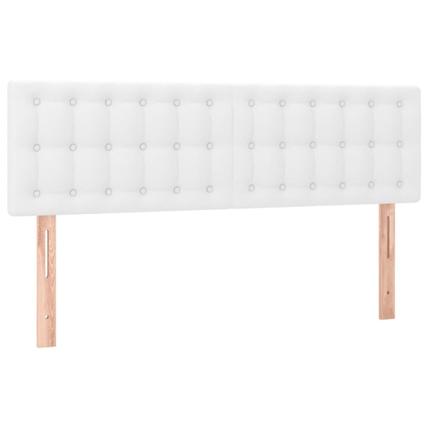 Cama box spring con colchón cuero sintético blanco 140x200cm