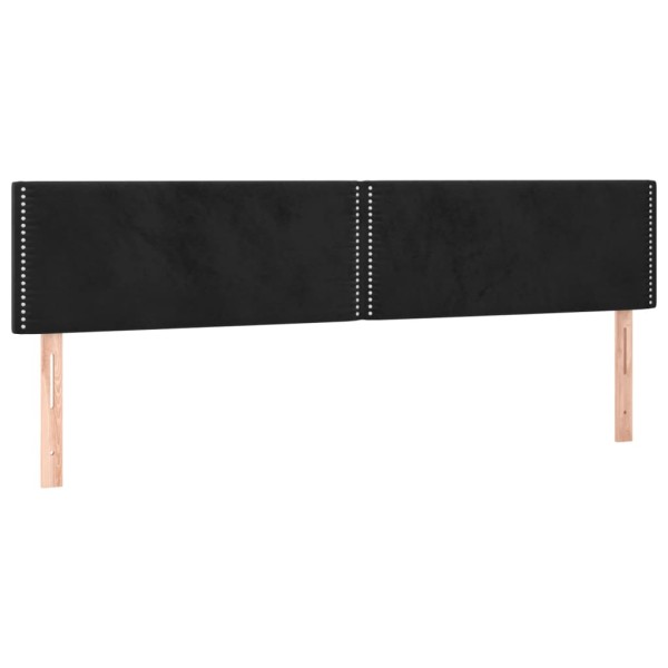 Cama box spring con colchón terciopelo negro 180x200 cm