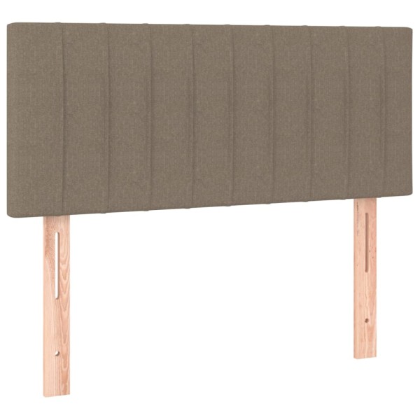 Cama box spring colchón y luces LED gris taupe 80x200 cm