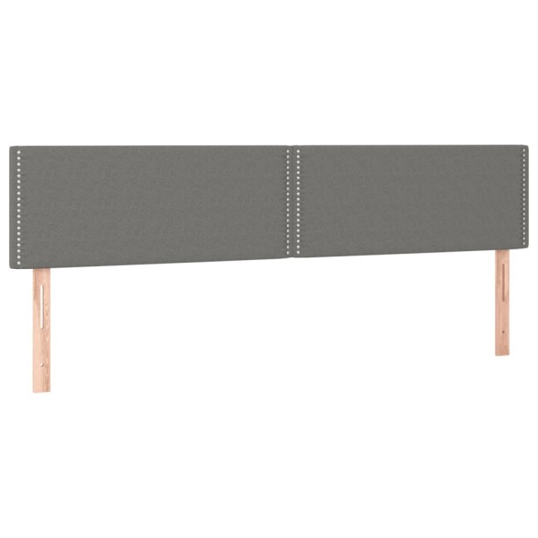 Cama box spring con colchón y LED tela gris oscuro 160x200 cm