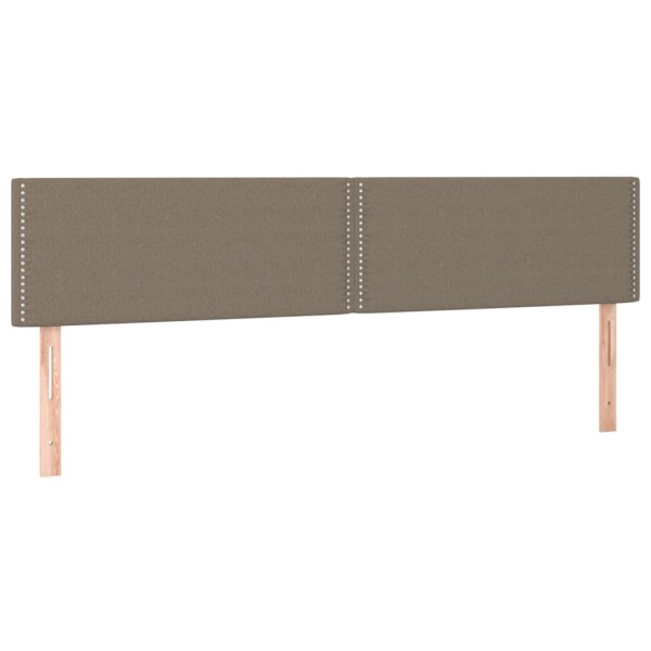 Cama box spring con colchón LED tela gris taupe 200x200 cm