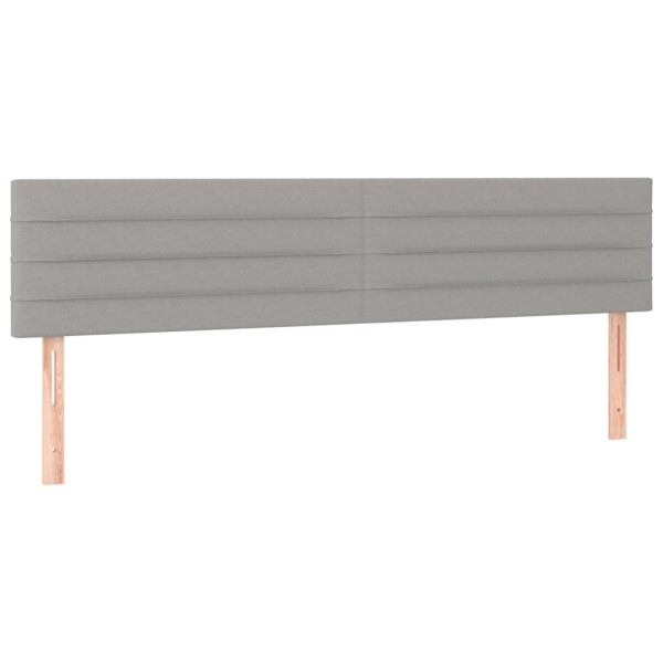 Cama box spring con colchón tela y LED gris claro 180x200 cm