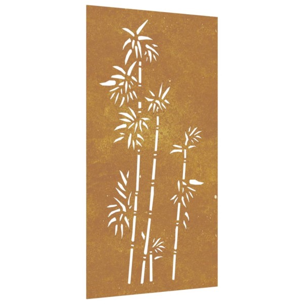 Adorno de pared de jardín acero corten diseño bambú 105x55 cm