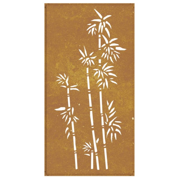 Adorno de pared de jardín acero corten diseño bambú 105x55 cm