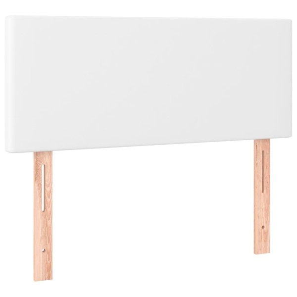 Cama box spring y colchón LED cuero sintético blanco 90x190 cm