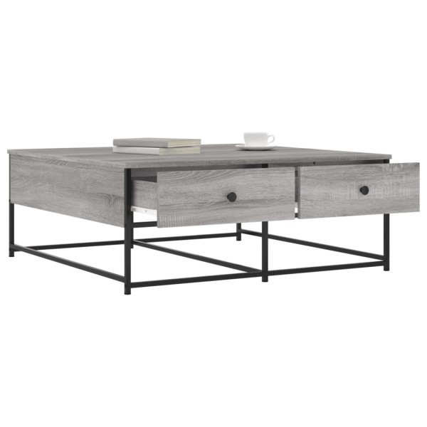 Mesa de centro madera de ingeniería gris Sonoma 100x99x40 cm