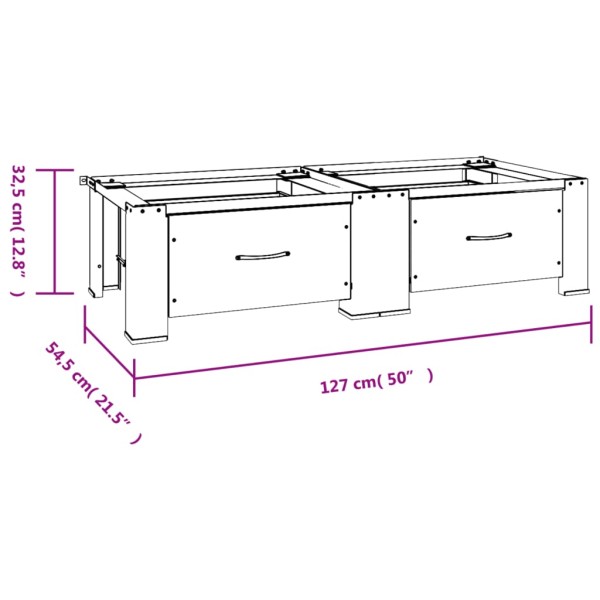 Pedestal doble para lavadora y secadora con cajones blanco