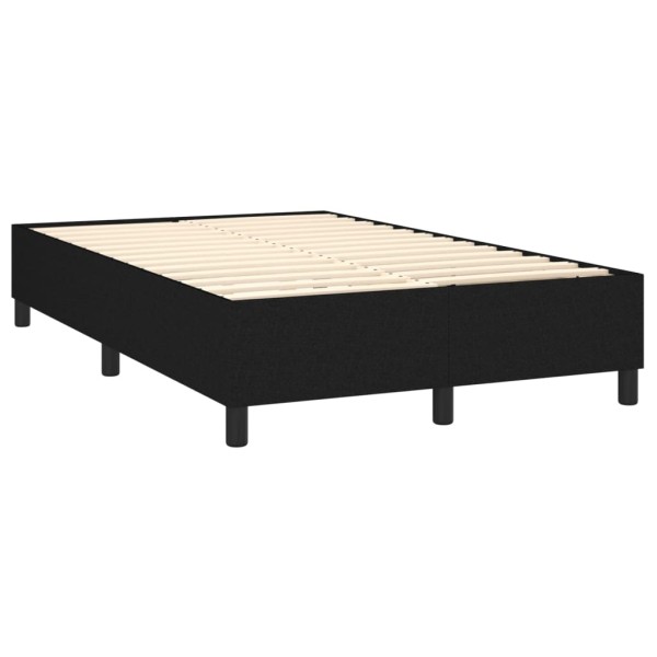 Cama box spring con colchón tela negro 120x200 cm