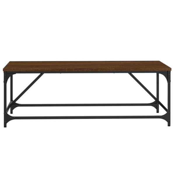 Mesa de centro madera contrachapada marrón roble 100x50x35 cm