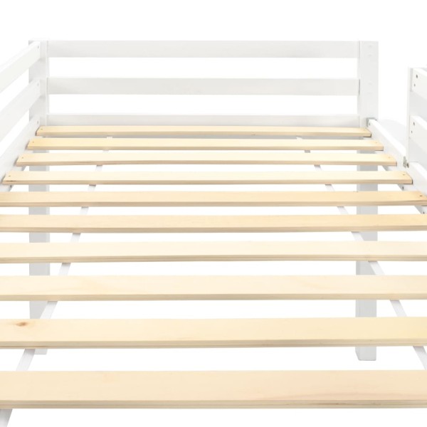 Cama alta para niños tobogán y escalera madera pino 97x208 cm