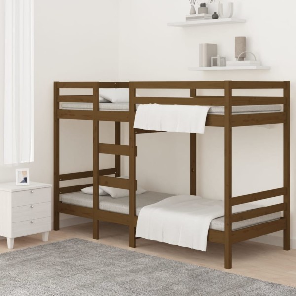 Sofá cama madera maciza de pino marrón miel 90x200 cm