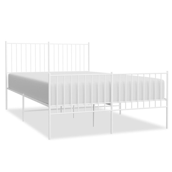 Estructura cama metal con cabecero y estribo blanco 135x190 cm