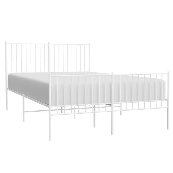 Estructura cama metal con cabecero y estribo blanco 135x190 cm