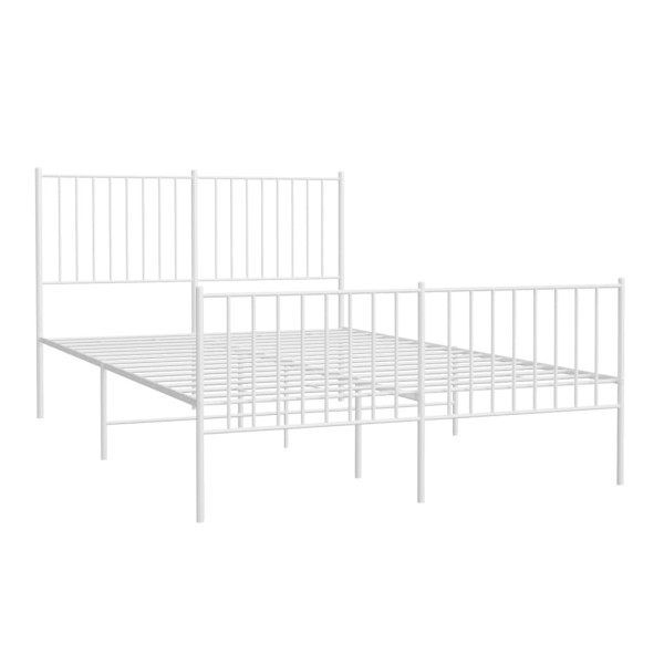 Estructura cama metal con cabecero y estribo blanco 135x190 cm