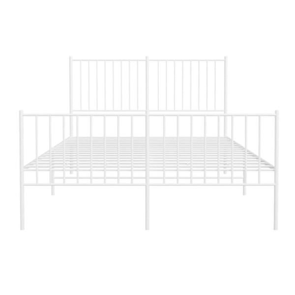 Estructura cama metal con cabecero y estribo blanco 135x190 cm