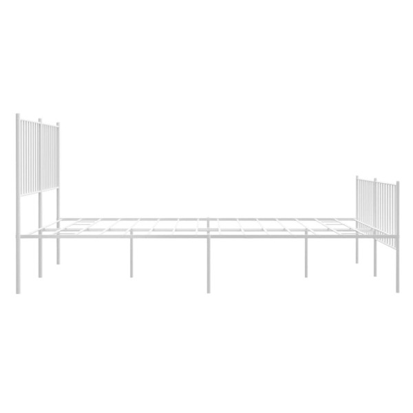 Estructura cama metal con cabecero y estribo blanco 135x190 cm