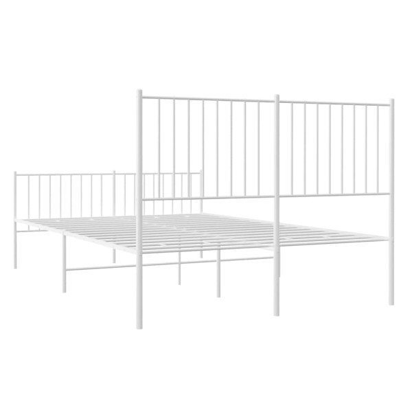 Estructura cama metal con cabecero y estribo blanco 135x190 cm