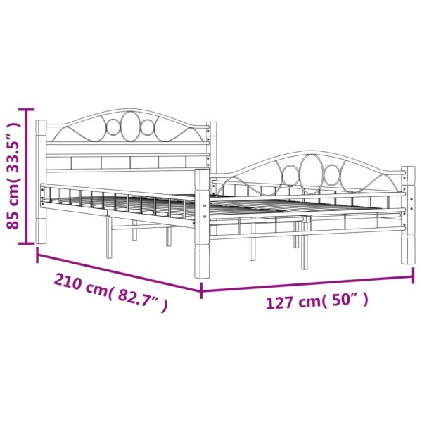 Estructura de cama de metal negro 120x200 cm