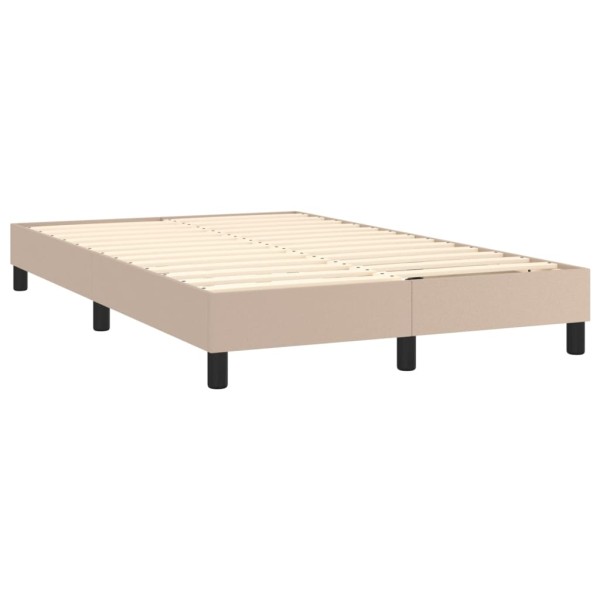 Cama box spring con colchón cuero sintético capuchino 120x200cm