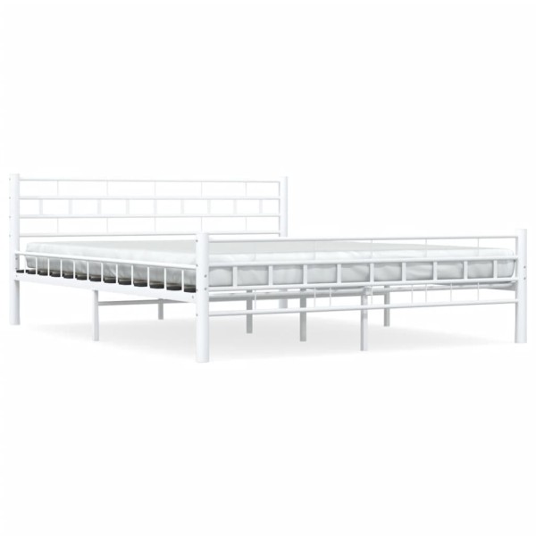 Estructura de cama de metal blanca 160x200 cm