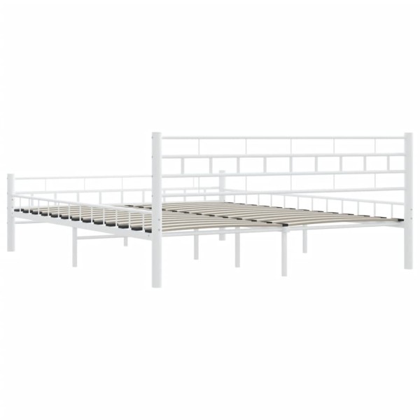 Estructura de cama de metal blanca 160x200 cm