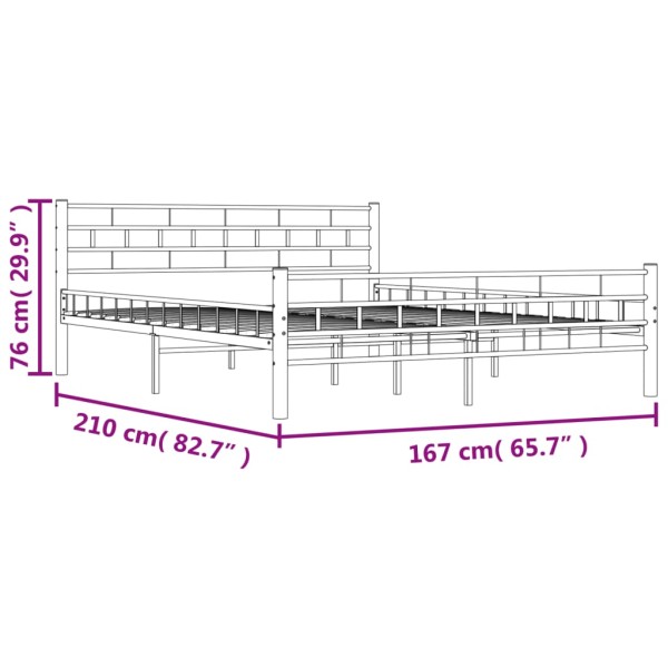 Estructura de cama de metal blanca 160x200 cm