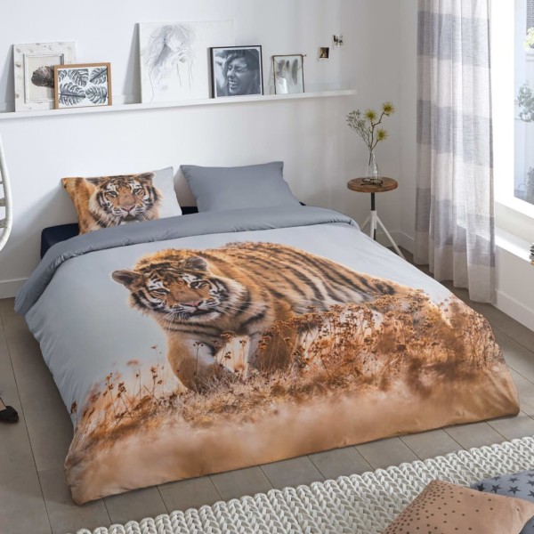 Good Morning Funda de edredón TIGER 240x200/220 cm multicolor