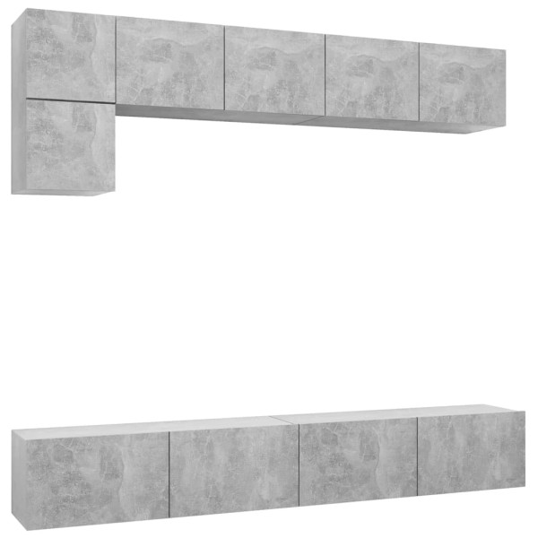 Set de muebles de salón 5 pzas madera ingeniería gris hormigón