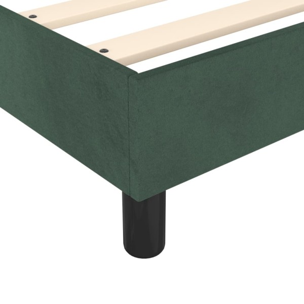 Cama box spring con colchón terciopelo verde oscuro 180x200 cm